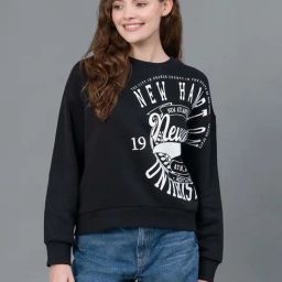 Red Tape Black Regular Fit Printed Sweatshirt-image-42