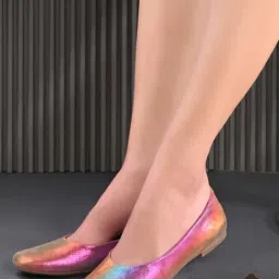 HOVERSOUL Women's Ballad Multicolor Leather Ballerina Shoes-picture-26