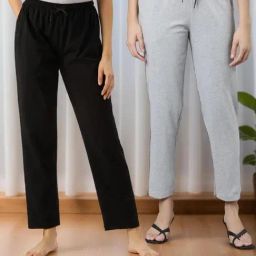 Kryptic Black & Grey Cotton Regular Fit Lounge Pants - Pack of 2-picture-19