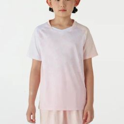 PERFLY By Decathlon Boys Pink White Lite Badminton T-Shirt-image-90