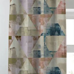 SPACES DRAPE STORY Elegent Multicolor Geometric Polyester 5 ft Curtain - Set of 2 image 2