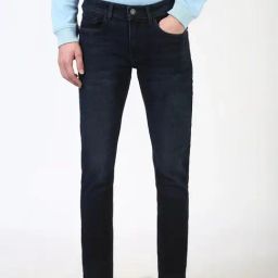 Peter England Navy Cotton Slim Fit Jeans-picture-39
