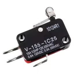 Sibass Electric SE-V15 Type Micro Switch Short Hinge Roller Lever and CE Mark, SE-V155-1C25 (Pack of 1000)-24