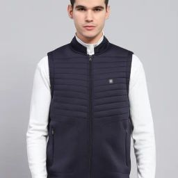 Monte Carlo Navy Blue Regular Fit Quilted Quilted Jacket-image-97
