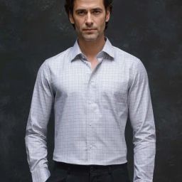 Rare Rabbit Grey Regular Fit Checks Shirt-image-39