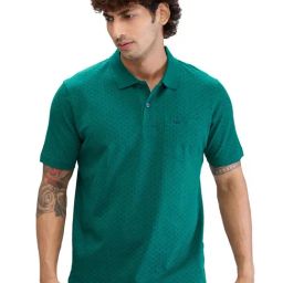 Colorplus Green Classic Fit Printed Polo T-Shirt-image-14