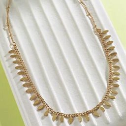 Accessorize London Women's Gold Mini Leaf Necklace-image-27
