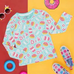 Pantaloons Junior Powder Blue Cotton Printed Full Sleeves T-Shirt-image-79