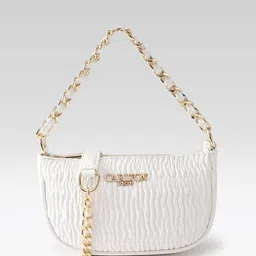 Carlton London White Textured Sling Bag-43