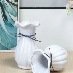 Art Street Basic White Ceramic Vases - Set of 2-picture-37