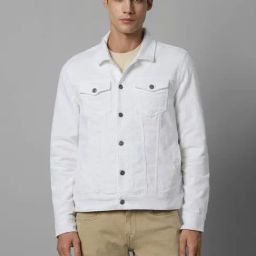 Louis Philippe Jeans White Cotton Slim Fit Jacket-picture-41