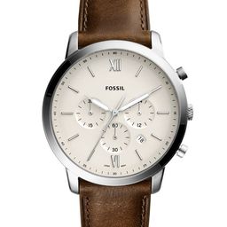 Fossil Men Cream-Coloured & Brown Analogue Watch-16