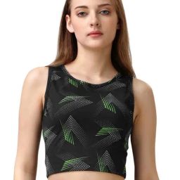 Soie Black Printed Sports Crop Top-image-74