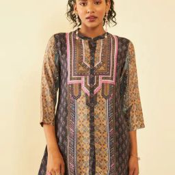 Soch Black Muslin Blend Floral Print Tunic-image-16