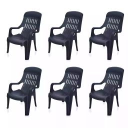 Nilkamal Weekender Plastic High Back Chair, Black (Set of 6)-10