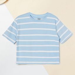 max Girls Striped Round Neck Pure Cotton T-shirt-image-88