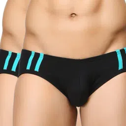 BASIICS by La Intimo Black & Blue Striped Briefs (Pack of 2)-picture-10