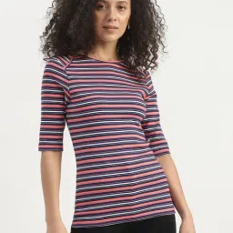 United Colors of Benetton Pink Cotton Striped Top-picture-0
