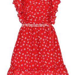 Cutecumber Kids Red Floral Print Dress-image-4