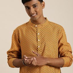 Taavi Ethnic Motifs Printed Festive Pure Cotton Kurta-image-38