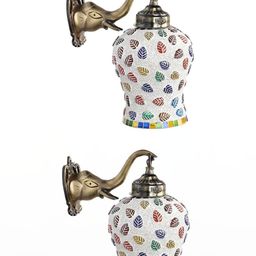 SOMIL Multicoloured Textured Glass Cylinder Shaped Wall Lamp-1