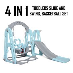 Ehomekart Super Garden Slide Swing Combo - Blue Grey-17