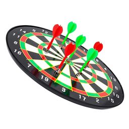Toyshine Round Shape 15 Inches Big Size Magnetic Dartboard Board Game Set with 6 pcs Magnetic Darts- Multicolor-12