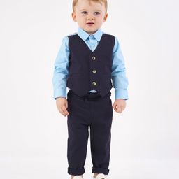 Bonfino Rayon Full Sleeves Solid Party Suit - Blue-picture-11