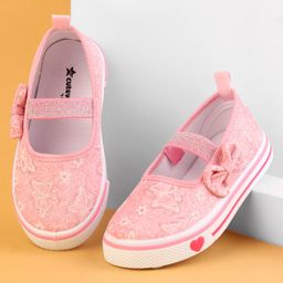 Cute Walk by Babyhug Glitter Embroidered Casual Shoes - Pink-image-30