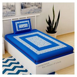 UniqChoice Pure Cotton Jaipuri Single bed sheet With 1 Pillow Cover-image-38