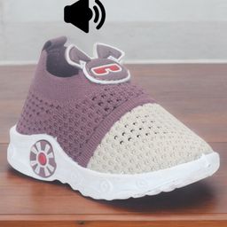 Lil Lollipop Colour Blocked Cartoon Applique Detailed Slip On Musical Shoes - Mauve-image-76