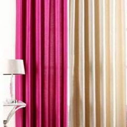 BELLA TRUE Pink & Cream 2 Pieces Long Door Curtains-image-57