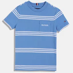 Tommy Hilfiger Boys Striped Round Neck Cotton T-shirt-image-56