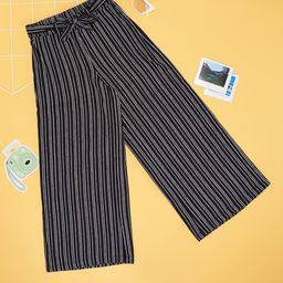 Pantaloons Junior Girls Striped Culottes Trousers-image-1