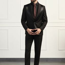 Blackberrys Men Printed Slim-Fit Single-Breasted 2 Piece Formal Suit-image-27