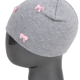 Tipy Tipy Tap Set Of 2 Bows Embellished Cap With Mittens - Light Grey - Diameter - 32 cm image 3