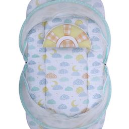 Abracadabra Gadda Set with Mosquito Net & Shaped Pillow Lost in Clouds Theme - Orange image 4