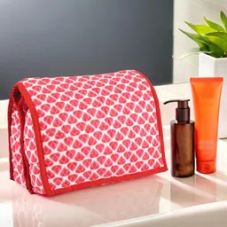 Kuber Industries Pink & White Printed 2 Compartments Organisers-image-58