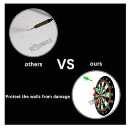 Toyshine Round Shape 15 Inches Big Size Magnetic Dartboard Board Game Set with 6 pcs Magnetic Darts- Multicolor image 5