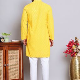 Anouk Men Ethnic Motifs Embroidered Regular Sequinned Kurta with Pyjamas image 5