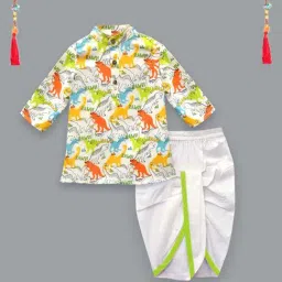 A.T.U.N. Boys Multicolor Printed Full Sleeves Kurta Set-image-72