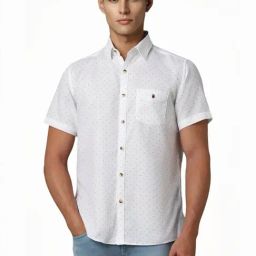 Louis Philippe White Slim Fit Printed Shirt-picture-13