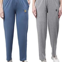 Vimal Jonney Blue & Grey Cotton Track Pants - Pack Of 2-image-44