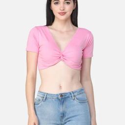 Scorpius Pink Regular Fit Crop Top-image-78