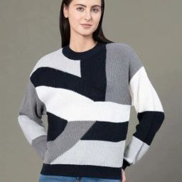 Red Tape Black Regular Fit Color-Block Sweater-picture-10