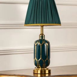 Whispering Homes Florence Decorative Table Lamp for Living Room - Green-15