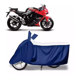 Auto Pearl Bike Cover for Hyosung Comet (White & Blue)-image-59