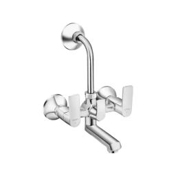 CERA Chelsea Quarter Turn Three Lever Wall Mount Wall Mixer with Bend Pipe, F1016401-20