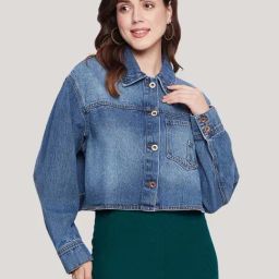 Camla Blue Cotton Jacket-image-67