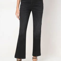 Vero Moda Black Cotton Bootcut Jeans-image-66